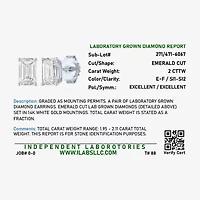 (Ef/Si1-Si2) 2 CT. T.W. Lab Grown White Diamond 14K White Gold 7.3mm Stud Earrings