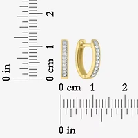 (Gh / Si2 I1) Womens 1/10 CT. T.W. Lab Grown White Diamond Sterling Silver 12mm Hoop Earrings