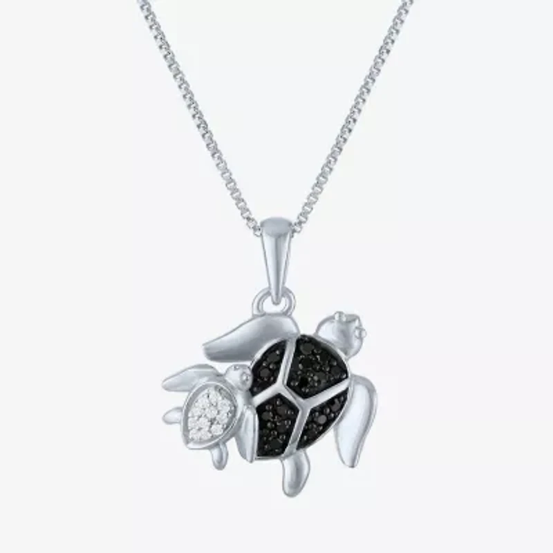 Turtles (Gh/Si2 I1) Womens 1/10 CT. T.W. Lab Grown Diamond Sterling Silver 18 Inch Pendant Necklace