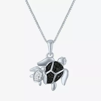 Turtles (Gh/Si2 I1) Womens 1/10 CT. T.W. Lab Grown Diamond Sterling Silver 18 Inch Pendant Necklace