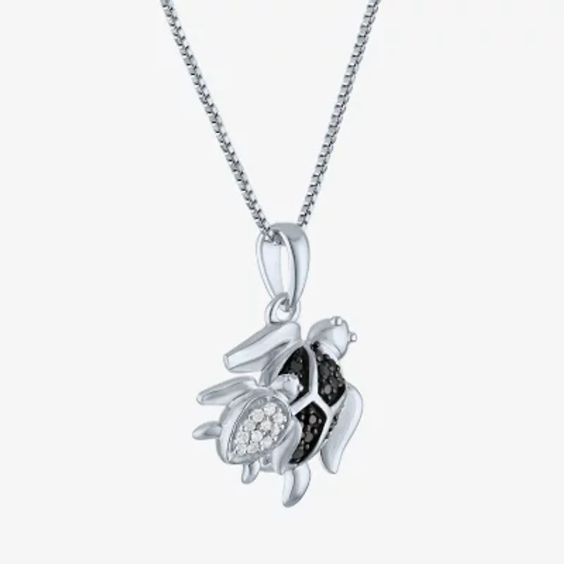 Turtles (Gh/Si2 I1) Womens 1/10 CT. T.W. Lab Grown Diamond Sterling Silver 18 Inch Pendant Necklace