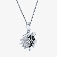 Turtles (Gh/Si2 I1) Womens 1/10 CT. T.W. Lab Grown Diamond Sterling Silver 18 Inch Pendant Necklace