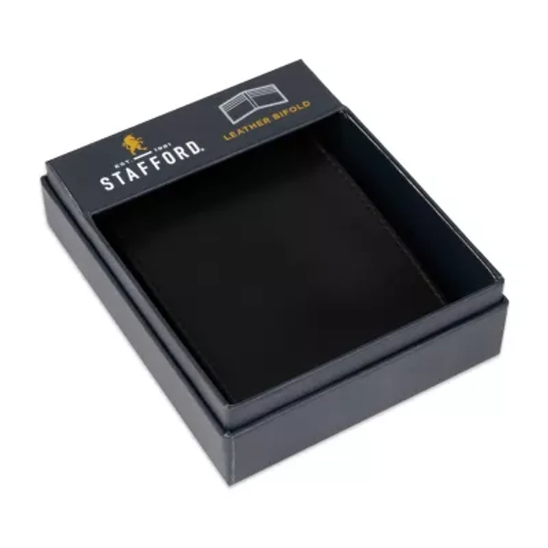 Stafford Mens Extra Capacity Personalized RFID Blocking Bifold Wallet