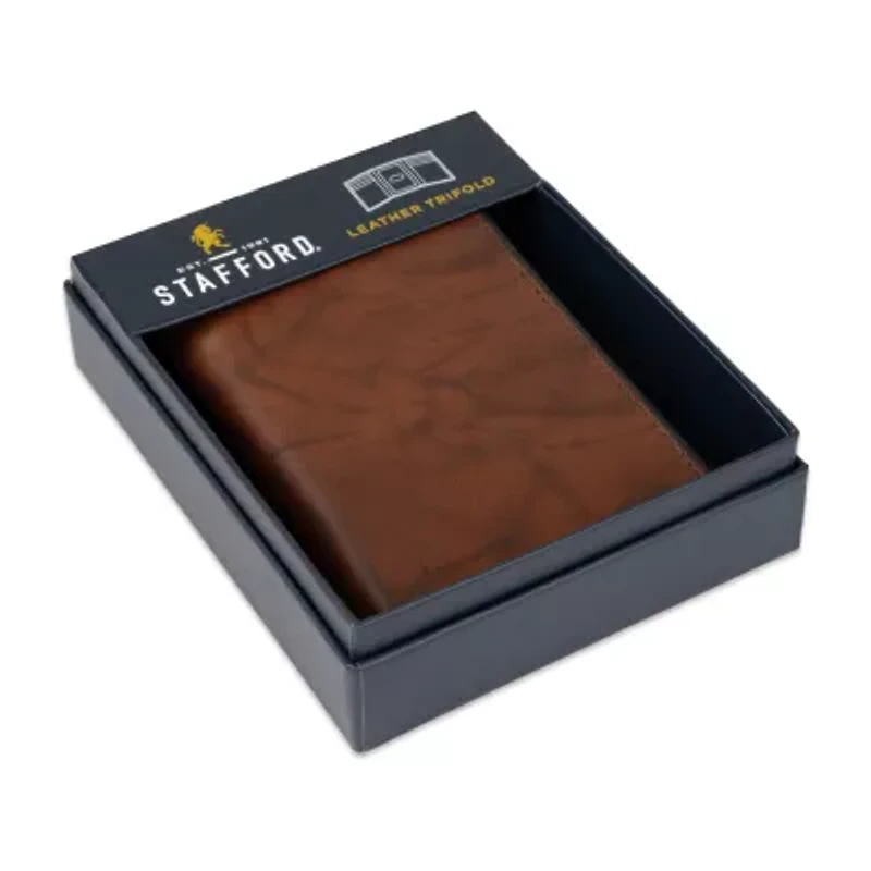 Stafford Mens Personalized Rfid Blocking Trifold Wallet