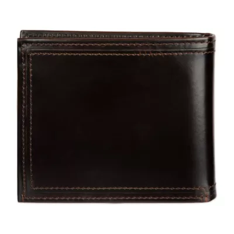 Stafford Distressed Mens Personalized RFID Blocking Bifold Wallet