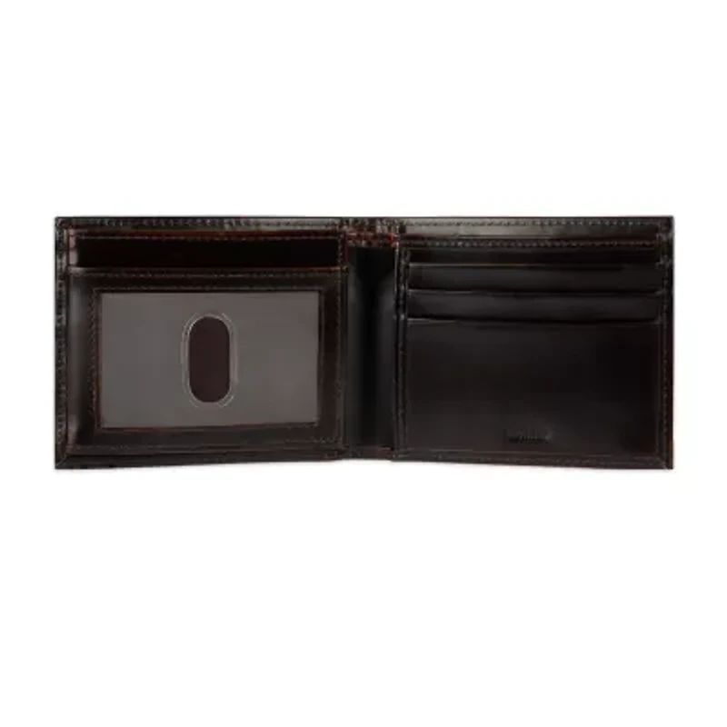 Stafford Distressed Mens Personalized RFID Blocking Bifold Wallet
