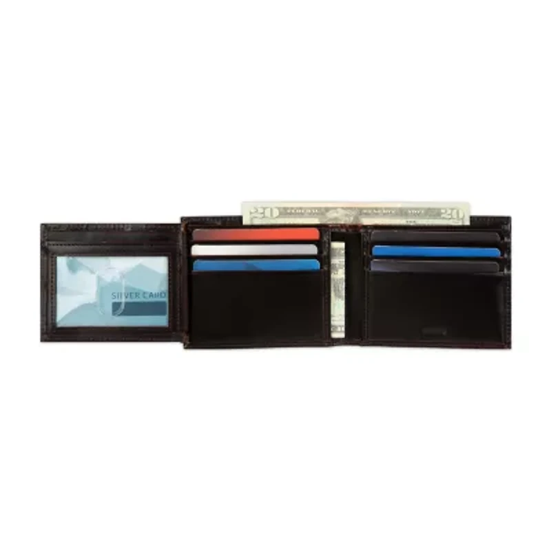 Stafford Distressed Mens Personalized RFID Blocking Bifold Wallet