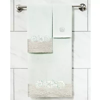 Linum Home Textiles Shell Row 2-pc. Embellished Fingertip Towel