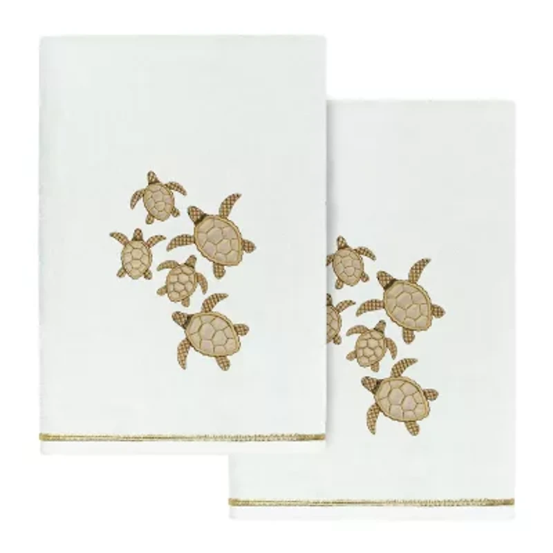 Linum Home Textiles Tortuga 2-pc. Embellished Animal Bath Towel