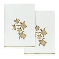Linum Home Textiles Tortuga 2-pc. Embellished Animal Bath Towel