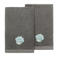 Linum Home Textiles Aaron 2-pc. Embellished Fingertip Towel