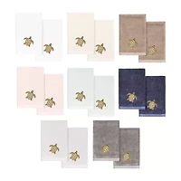 Linum Home Textiles Tortuga 2-pc. Embellished Fingertip Towel