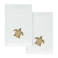 Linum Home Textiles Tortuga 2-pc. Embellished Fingertip Towel