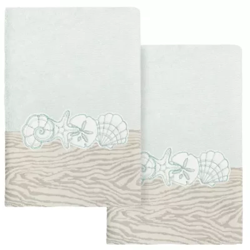 Linum Home Textiles Shell Row 2-pc. Embellished Hand Towel