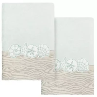Linum Home Textiles Shell Row 2-pc. Embellished Hand Towel