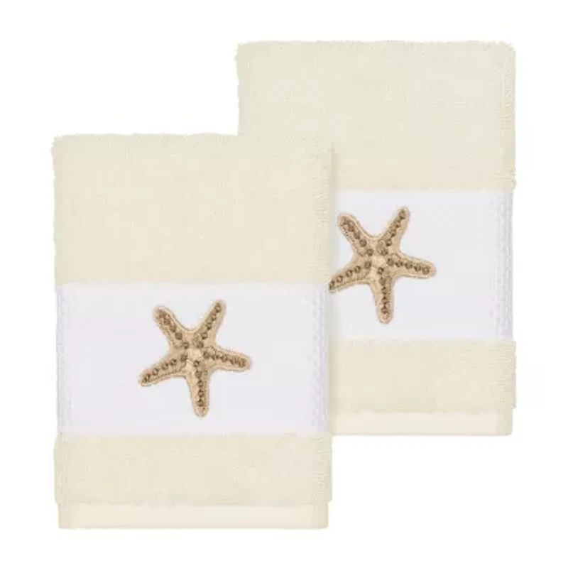 Linum Home Textiles Lydia 2-pc. Embellished Washcloth