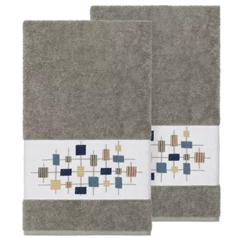 Linum Home Textiles Khloe 2-pc. Embellished Geometric Bath Towel