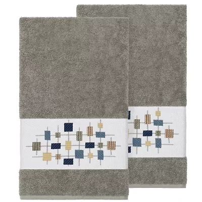 Linum Home Textiles Khloe 2-pc. Embellished Geometric Bath Towel