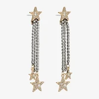 Bijoux Bar Two Tone Womens Glass Star Hypoallergenic Drop Earrings