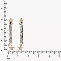 Bijoux Bar Two Tone Womens Glass Star Hypoallergenic Drop Earrings