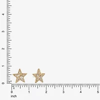 Bijoux Bar Gold Tone Glass 20mm Star Stud Earrings