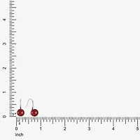 Monet Jewelry Timeless Silver Tone & Red Womens Simulated Pearl Round Drop Earrings