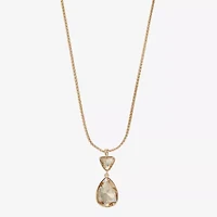 Monet Jewelry Gold Tone Womens Glass Triangle 17 Inch Pendant Necklace