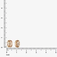 Monet Jewelry Gold Tone Glass 20mm Rectangular Stud Earrings