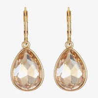 Monet Jewelry Gold Tone Womens Brown Glass Drop Earrings