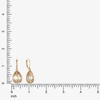 Monet Jewelry Gold Tone Womens Brown Glass Drop Earrings