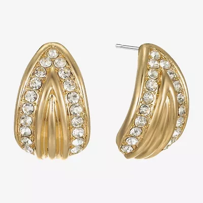 Monet Jewelry Gold Tone Pave Glass 22mm Pear Stud Earrings