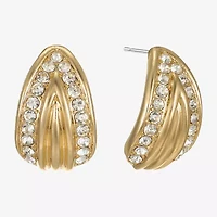 Monet Jewelry Gold Tone Pave Glass 22mm Pear Stud Earrings