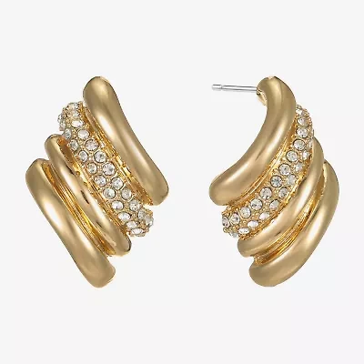 Monet Jewelry Pave Glass 23mm Diamond Stud Earrings