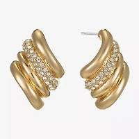 Monet Jewelry Pave Glass 23mm Diamond Stud Earrings