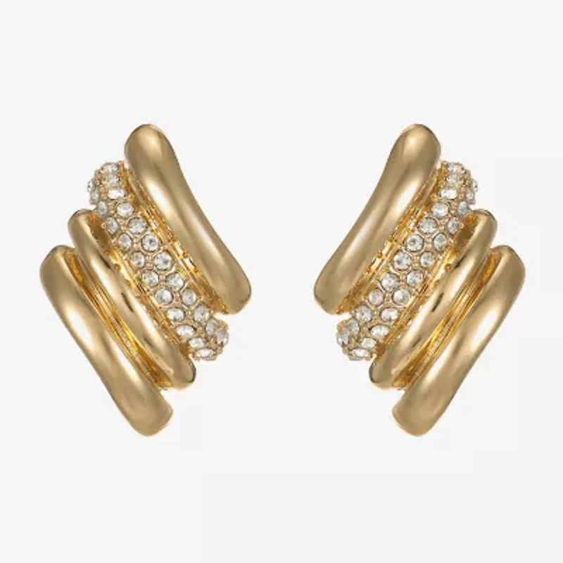 Monet Jewelry Pave Glass 23mm Diamond Stud Earrings