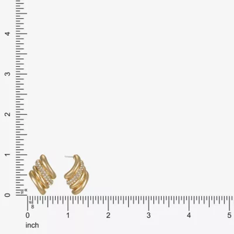 Monet Jewelry Pave Glass 23mm Diamond Stud Earrings