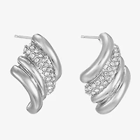 Monet Jewelry Pave Glass 23mm Diamond Stud Earrings