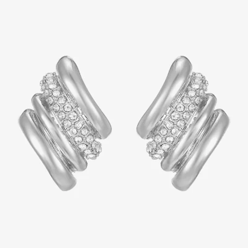 Monet Jewelry Pave Glass 23mm Diamond Stud Earrings