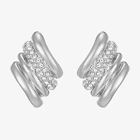 Monet Jewelry Pave Glass 23mm Diamond Stud Earrings