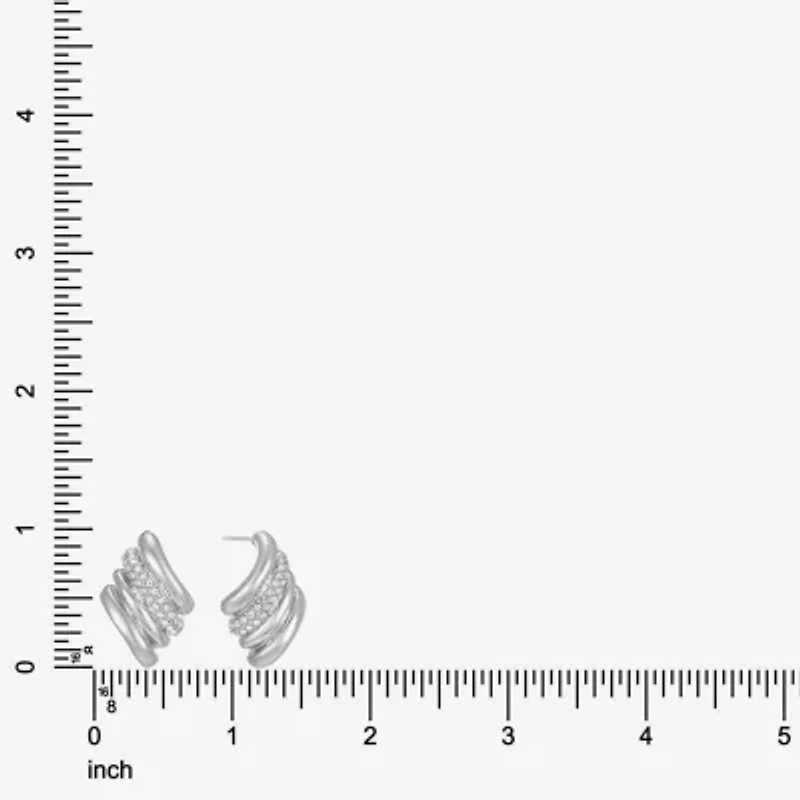 Monet Jewelry Pave Glass 23mm Diamond Stud Earrings