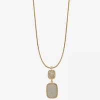 Monet Jewelry Rope Twist Womens Glass Rectangular 17 Inch Pendant Necklace