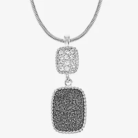 Monet Jewelry Rope Twist Womens Glass Rectangular 17 Inch Pendant Necklace