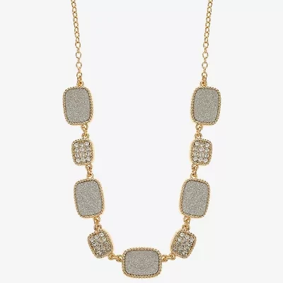 Monet Jewelry Gold Tone Womens 18 Inch Collar Necklace