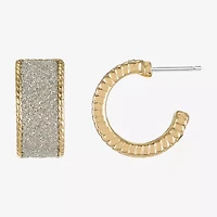 Monet Jewelry Gold Tone Rope Twist Womens 18mm Hypoallergenic Hoop Earrings