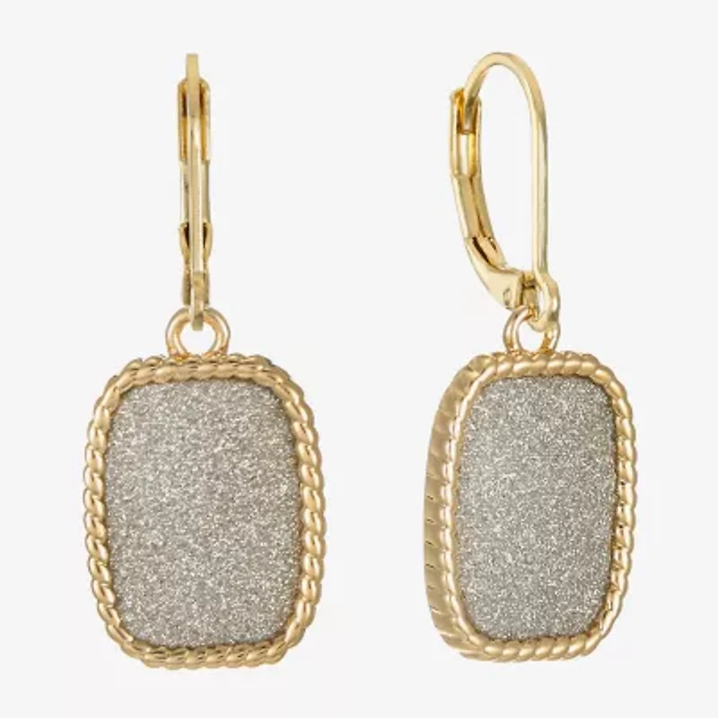 Monet Jewelry Rope Twist Womens Rectangular Drop Earrings