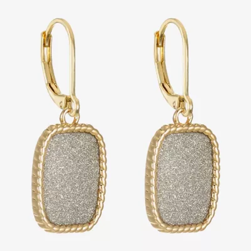 Monet Jewelry Rope Twist Womens Rectangular Drop Earrings