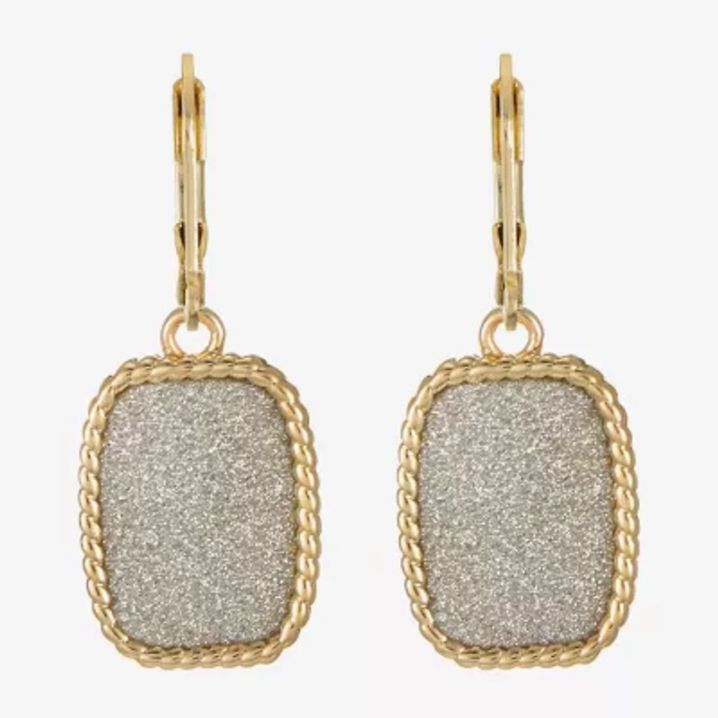 Monet Jewelry Rope Twist Womens Rectangular Drop Earrings