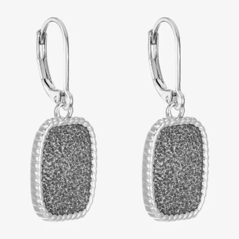 Monet Jewelry Rope Twist Womens Rectangular Drop Earrings