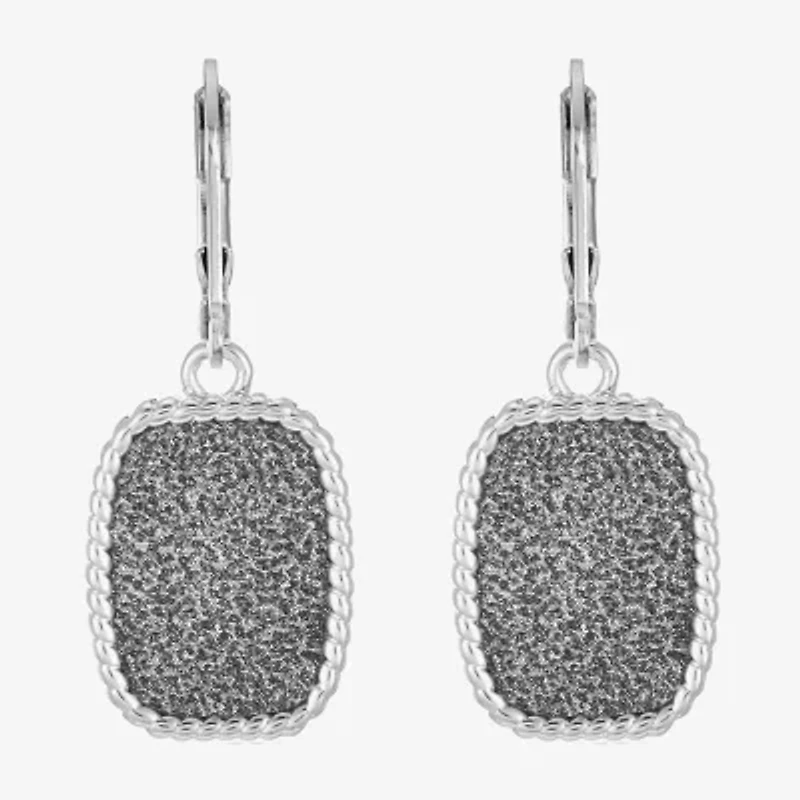 Monet Jewelry Rope Twist Womens Rectangular Drop Earrings
