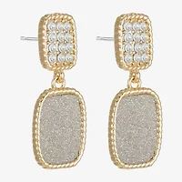 Monet Jewelry Rope Twist Womens Glass Rectangular Hypoallergenic Drop Earrings